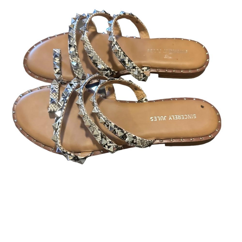 Sincerely Jules snakeskin studded sandals - Picture 4 of 5
